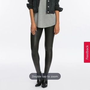 Spanx Petite L faux leather leggings